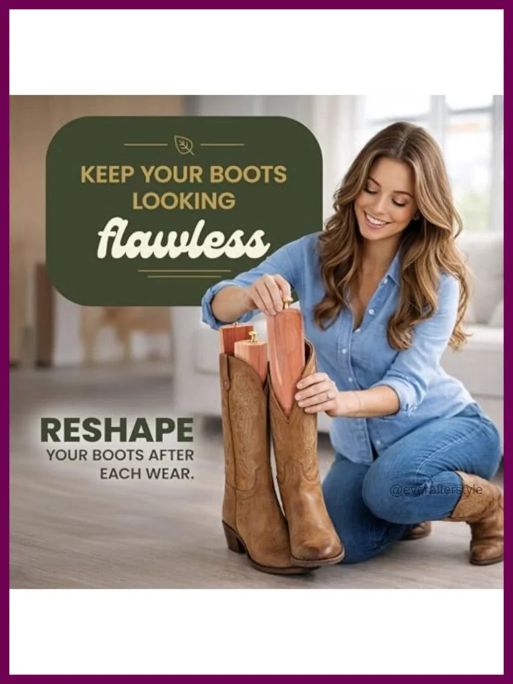 Natural Cedar Boot Shapers for Tall Boots, Shaft Support & Calf Stretcher